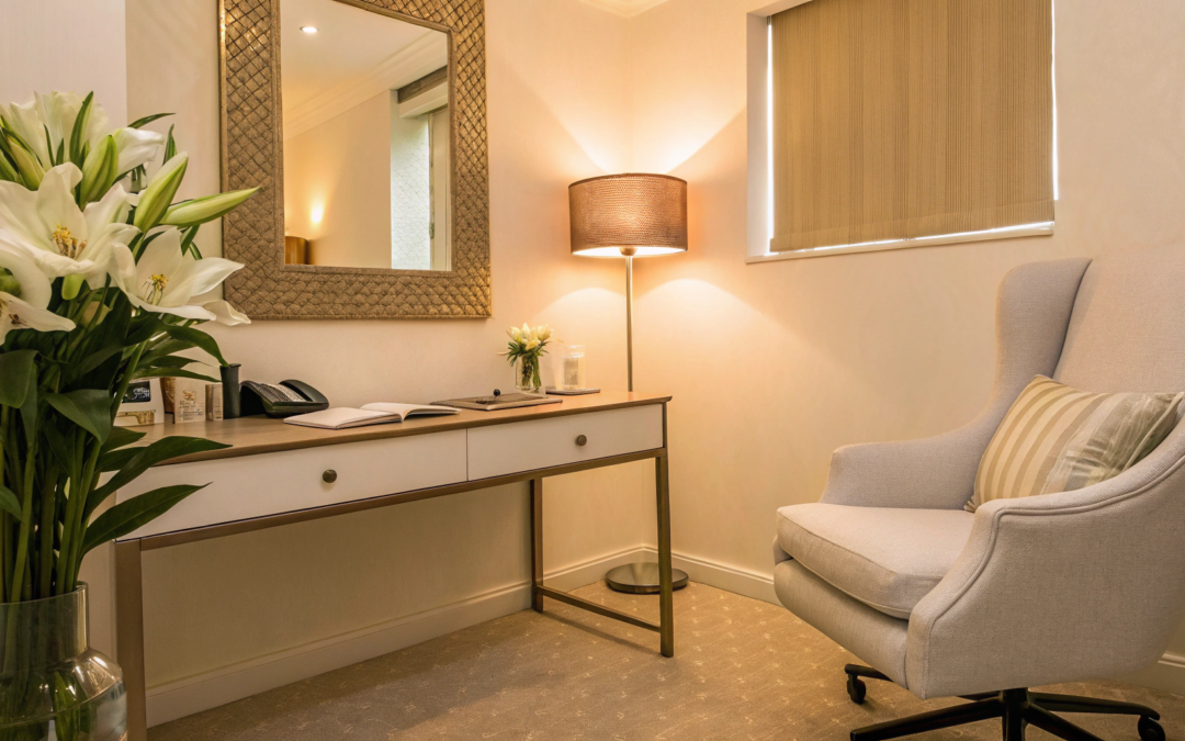 A clean, modern consultation room at an aesthetic surgery and laser centre.