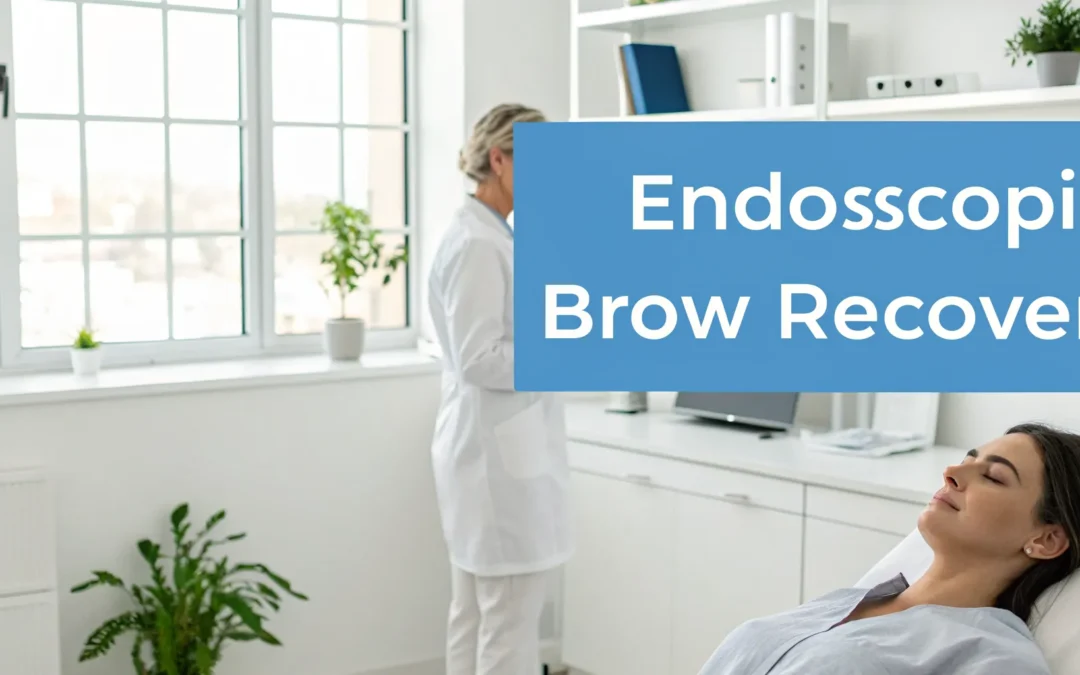 Woman resting after an endoscopic brow lift, beginning the week-by-week recovery process.